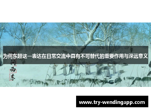 为何东超这一表达在日常交流中具有不可替代的重要作用与深远意义 为何东超这一表达在日常交流中具有不可替代的重要作用与深远意义