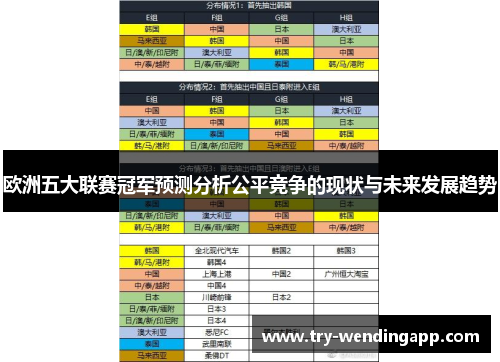 欧洲五大联赛冠军预测分析公平竞争的现状与未来发展趋势