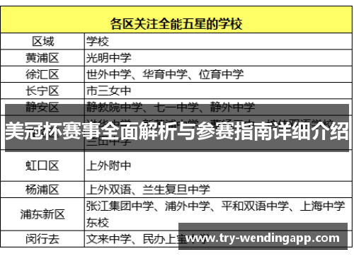美冠杯赛事全面解析与参赛指南详细介绍