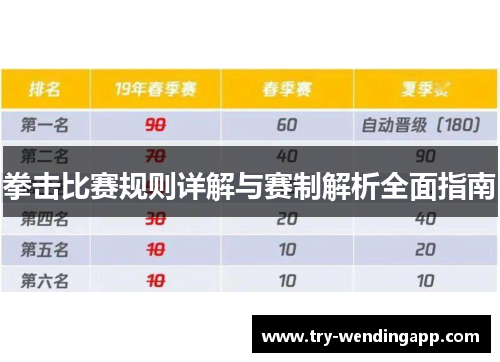 拳击比赛规则详解与赛制解析全面指南